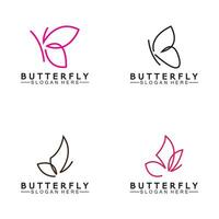 Simple Butterfly monoline logo-Vector illustration vector