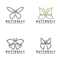 simple mariposa monoline logo-vector ilustración vector