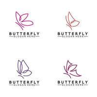 simple mariposa monoline logo-vector ilustración vector
