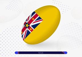 Rugby ball with the flag of Niue on it. Equipment for rugby team of Niue. vector