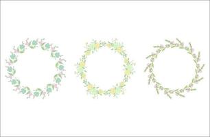 Circular floral frame set with a place for your text vector