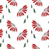 Simple single flower floral seamless pattern for background, fabric, textile, wrap, surface, web and print design. vector