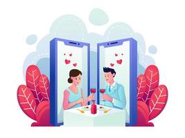 Online Dating On Valentine's Day vector