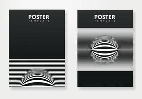 Set of minimal geometric design posters, vector template with lines elements, modern hipster style