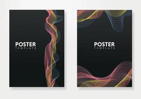 Set of minimal geometric design posters, vector template with lines elements, modern hipster style