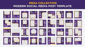 Modern social media post bundle vector, Design editable template for social media posts and web mobile ads. Vector with photo college