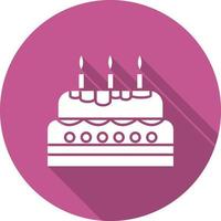 icono de vector de pastel de cumpleaños