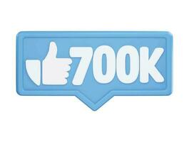 Social like react 3d rendering vector icon illustration