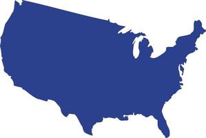 America map in blue. vector