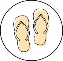 Flip flops icon is drawn by line. vector