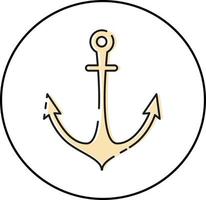 Anchor icon is drawn with a line. vector