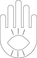 Illustration of a hand with an eye esoteric element. vector