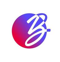 B company logo in round shape with Colorful look. vector