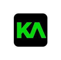 KA company name initial letters monogram. KA company logo. vector