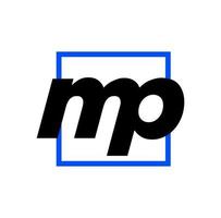 monograma de letras iniciales del nombre de la empresa mp. icono de marca mp. vector