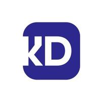 monograma de tipografía kd. icono de letras iniciales de la empresa kd. vector