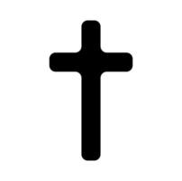 Christain black cross icon vector