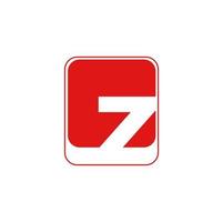 Z letters with red square. Z logo vector. Z brand. vector