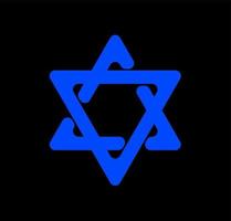 icono de vector de judaísmo en colores azules.