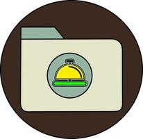 Service bell icon in folder vector