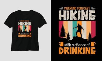 Climbing t-shirt design concept. Designed with Mountain, Silhouette, trees, and vintage style. vector