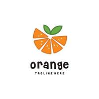 naranja limón fresco logo fruta minimalista diseño icono vector