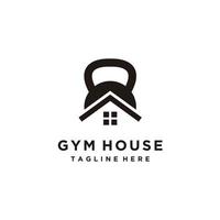 gimnasio casa, fitness en casa silueta logo diseño icono vector