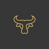 Bull cow head abstract line art logo design taurus vector symbol illustration