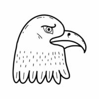 Eagle. Symbol of America. Bird in style of doodles. Coloring book for children. Hand drawn icon. vector