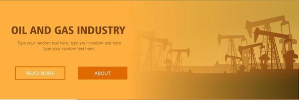 Oil amd gas industry website background, oil industry website header, industry and factory background vector