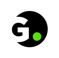 monograma del nombre de la empresa con punto g. icono de la marca g. vector