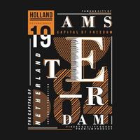 amsterdam texto marco gráfico tipografía vector impresión camiseta