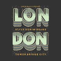 diseño gráfico abstracto de londres, tipografía texto marco vector ilustración impresión camiseta