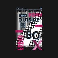 think outside the box text frame flat graphic vector print ready