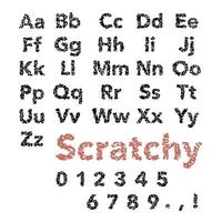 Scratchy font Alphabet vector