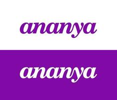 Ananya Typographic lettering. Ananya company logo. vector