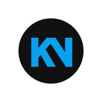 monograma de letras iniciales de la empresa kn. kn letras. vector