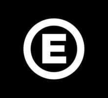 'E' letter in circle form. company name initial letter monogram. vector