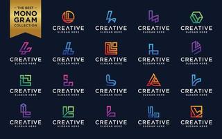 Vector graphic of initial L set logo design template