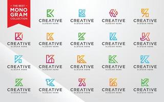 Vector graphic of initial K set logo design template