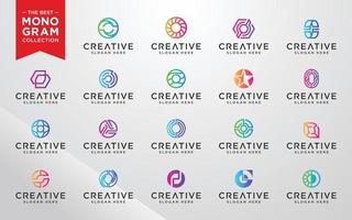 Vector graphic of initial o set logo design template