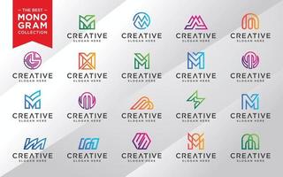 Vector graphic of initial M set logo design template