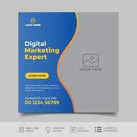 Digital marketing social media post design template vector