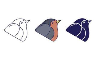 Robin bird icon vector