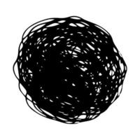 Sketch scribble smear. Black pencil drawing in the shape of a circle on white background. Great design for any purposes. Vector illustration.