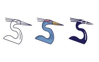 Great blue heron bird icon vector