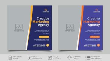 Digital marketing social media post design template vector