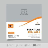 Furniture social media post templates design vector