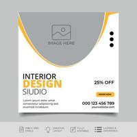 Furniture social media post templates design vector