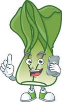 Bok choy cartoon character style vector